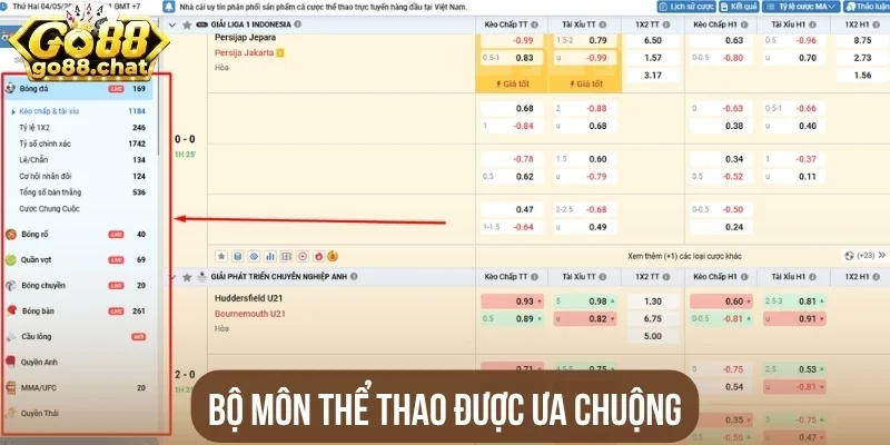 Bộ môn thể thao được ưa chuộng