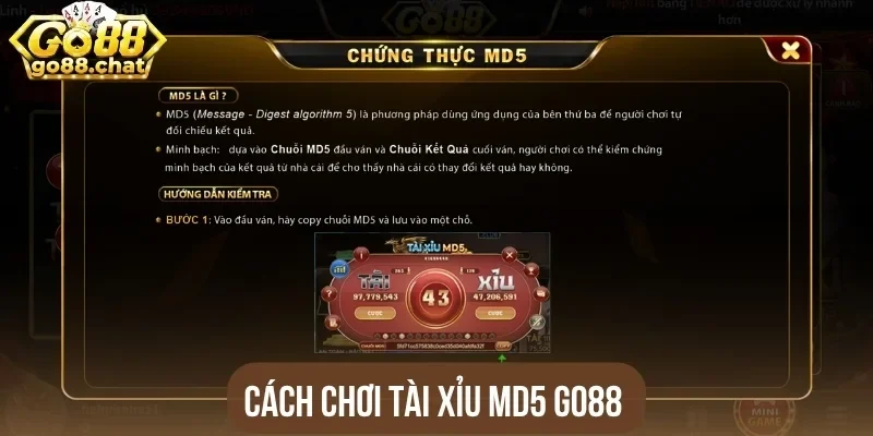 Cách chơi tài xỉu MD5 Go88