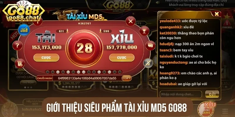 Giới thiệu siêu phẩm tài xỉu MD5 Go88