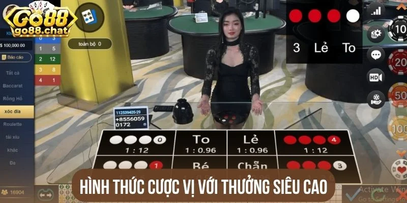 Hình thức cược vị với thưởng siêu cao
