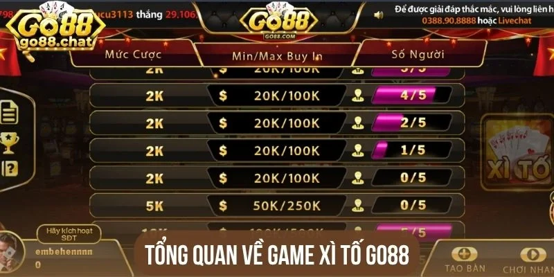 Khái niệm về game Xì tố Go88