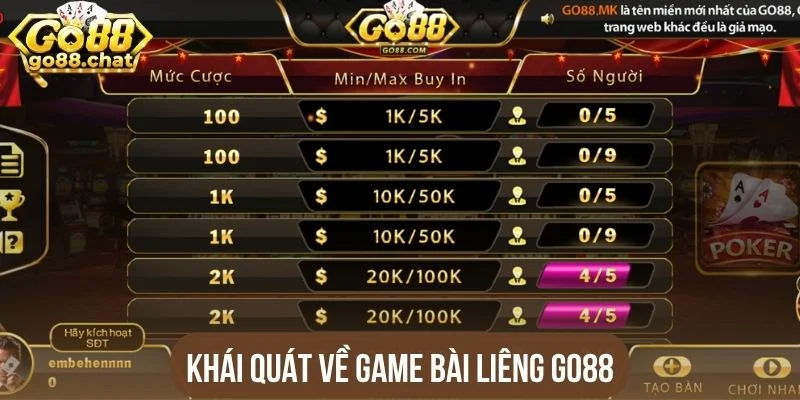 Khái quát về game bài Liêng Go88
