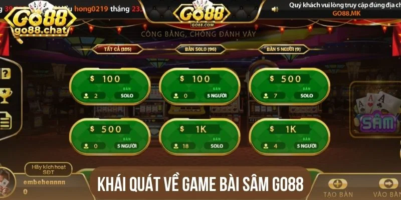 Khái quát về game bài Sâm Go88