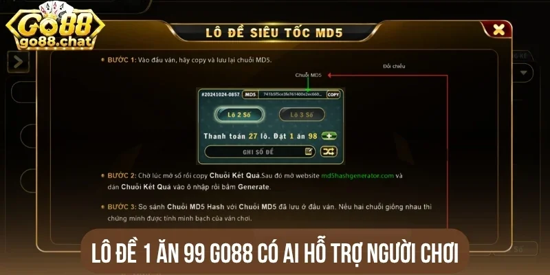 Lô đề 1 ăn 99 Go88 có AI hỗ trợ người chơi