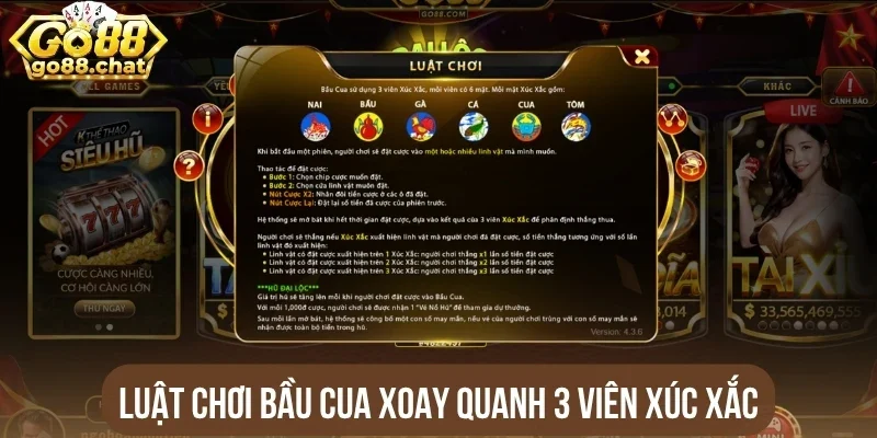 Luật chơi Bầu cua xoay quanh 3 viên xúc xắc