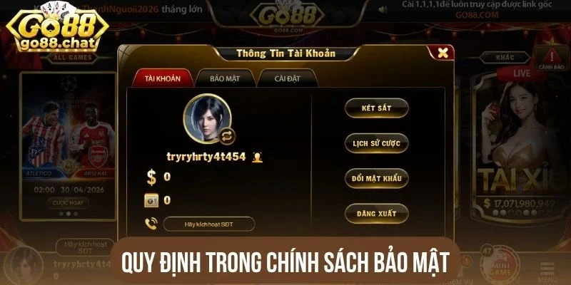 Quy định trong chính sách bảo mật