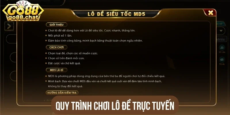 Quy trình chơi lô đề trực tuyến