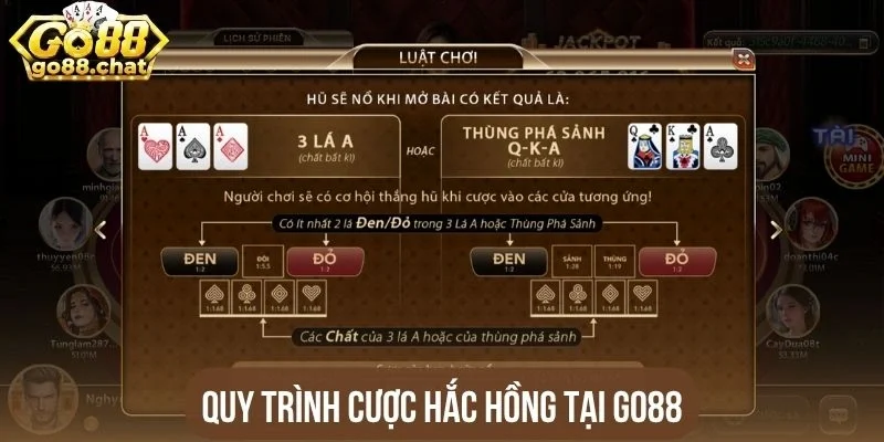 Quy trình cược Hắc hồng tại Go88