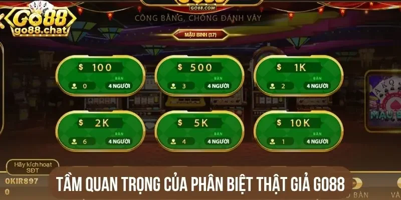 Tầm quan trọng của phân biệt thật giả Go88