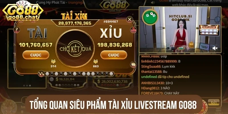 Tổng quan siêu phẩm tài xỉu livestream Go88 
